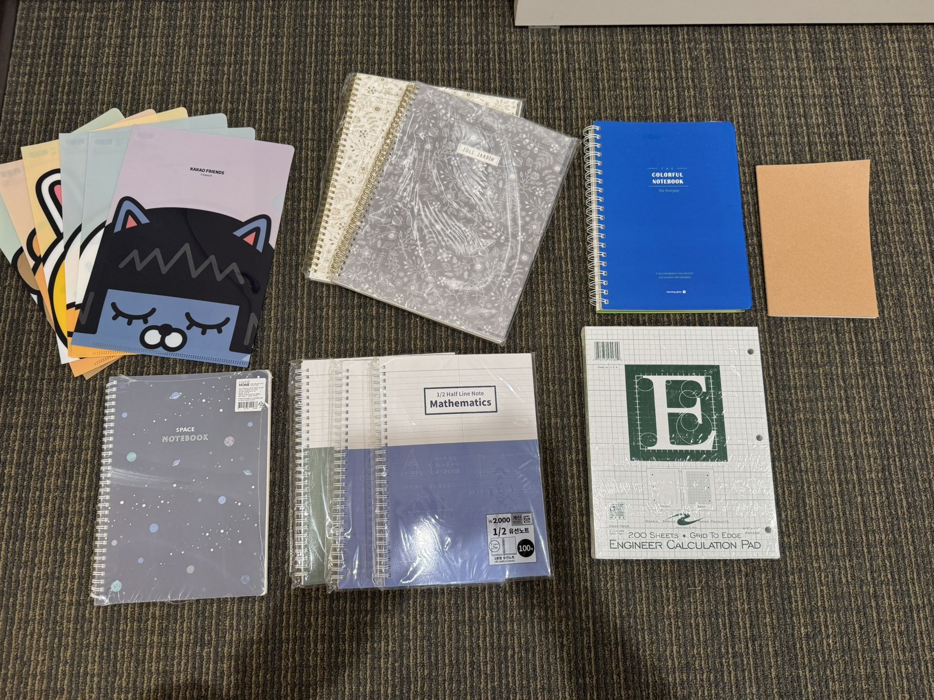 Assorted Korean notebooks and stationery
