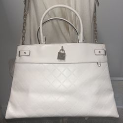 Michael Kors Gramercy Large Chain-Embossed Leather Satchel