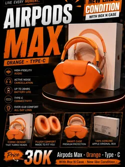Orange Wireless Headphones  // Audífonos Inalámbricos Naranja