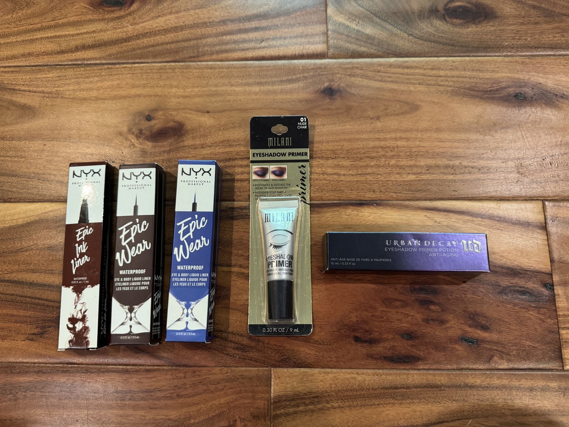 Waterproof Eyeliners + Eyeshadow Primers – Brand New – NYX, Milani, Urban Decay