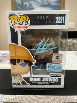 Funko Pop Animation Solo Leveling #2221 Sung Jinwoo Mining Limited Edition LE 9500 PCS Chalice Collectibles Signed By Aleks Le