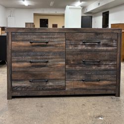 See Page for Matching Chest -  Wood Tone 6 Drawer Dresser