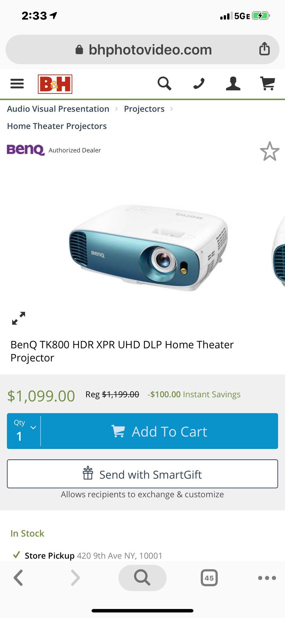 BenQ projector. Excellent condition. Unmatched price