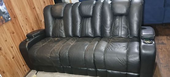 Leather Reclining Sofa