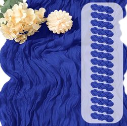 15 Pack Royal Blue Cheesecloth Table Runner 17 x 108 inch Cheese Cloth Table Runners 9ft Blue Table Runner Rustic Romantic Sheer Gauze Runner for Wedd