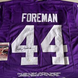 VIKINGS “CHUCK FOREMAN” AUTOGRAPHED STATS JERSEY