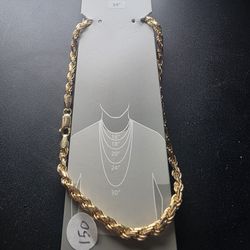 Stunning 24" Sterling Silver and 18K Gold Wash Rope Chain Brand New, Never worn