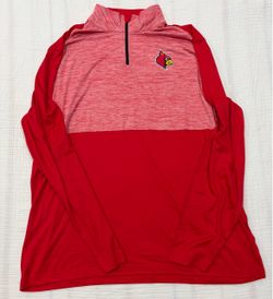 NEW Louisville Cardinals Captivating Quarter Zip Pullover Red Heather Men’s 2XL