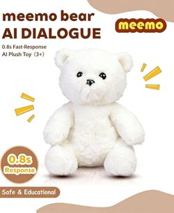 Bear AI Talking Stuffed Bear for Kids 3+, Powered by ChatGPT Gemini Claude, Screen-Free Fast Response Smart Companion, Multi-Language Long Memory Educ