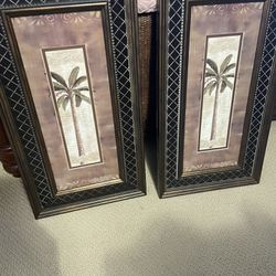 Rectangle Palm Tree Framed Prints