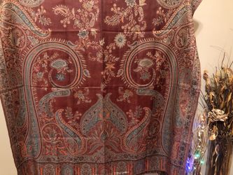 Indian Traditional Reversible Multicolor Front and Back Designer Full long length SILKY Semi-Woolen Shawl/ Stall/ Scarf