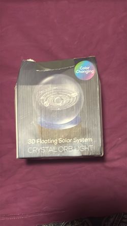 3D Floating Solar System Crystal Orb Light