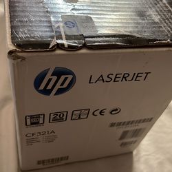 HP 653A Cyan Toner Cartridge (model CF321A).