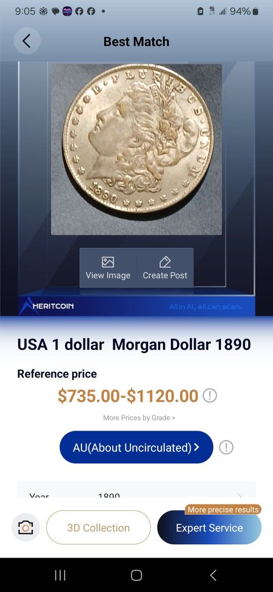 1890 Silver Morgan DOLLAR