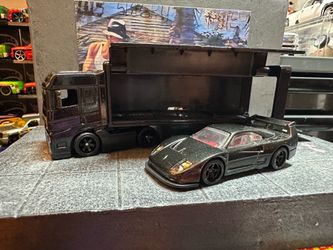 Custom Blacked-Out Ferrari F40 + Transport Rig – Full Custom Build 🔥 hot wheels