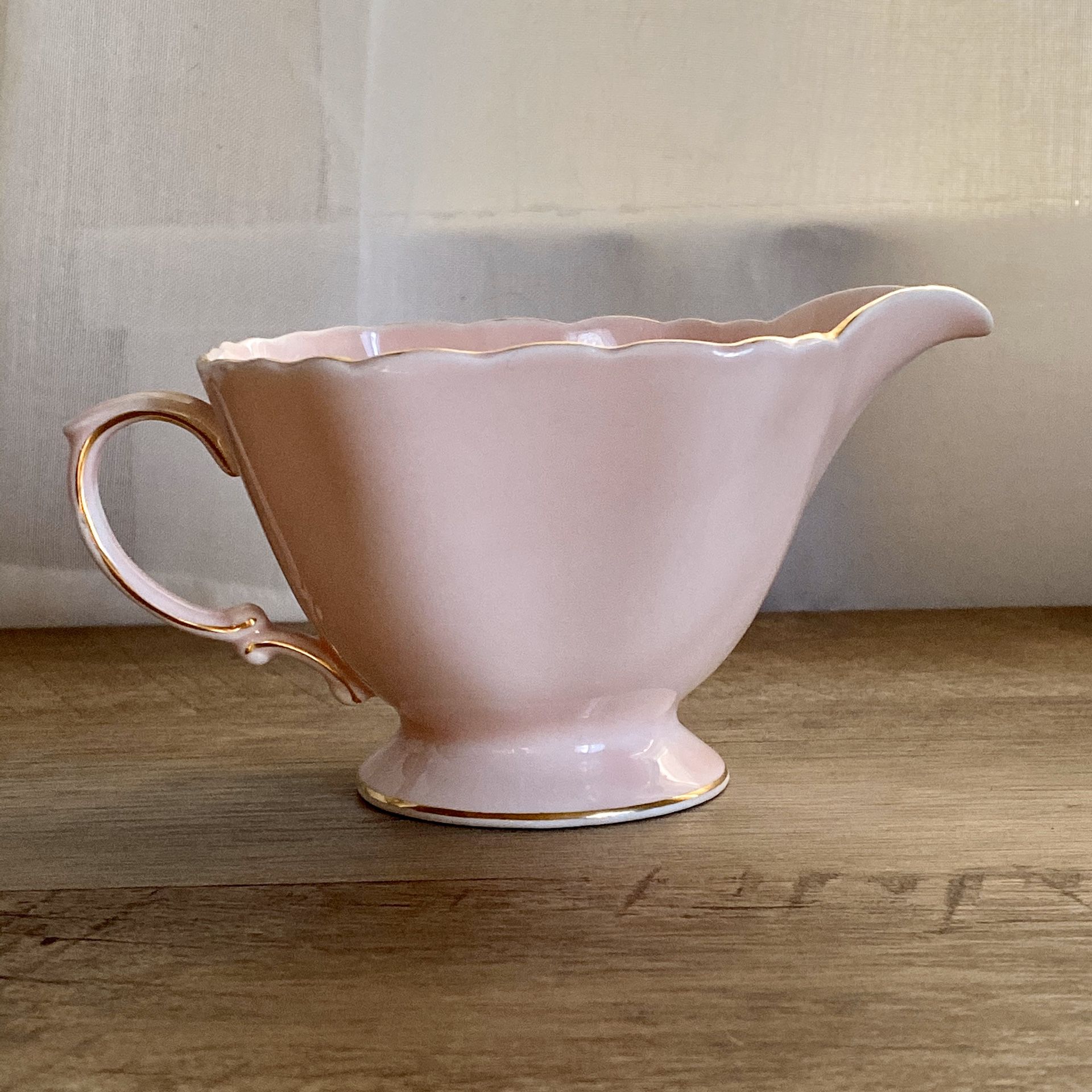 Antique vintage duchess creamer pink gold fine bone china