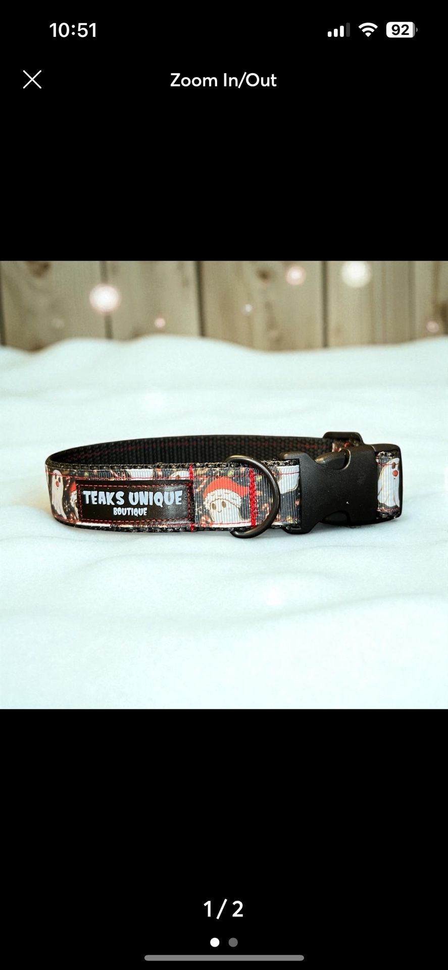 Handmade Christmas Ghost Dog Collar