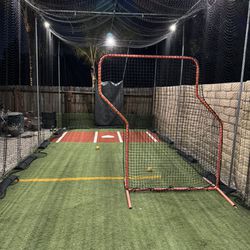 Softball Batting Cage And Pitching Machine