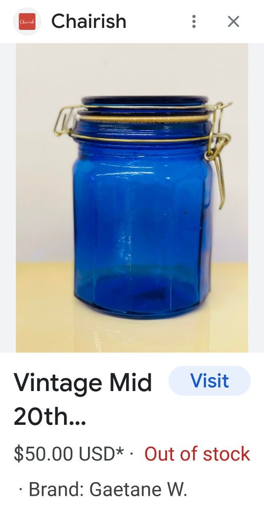 Geatane Mid 20th Century Cobalt Blue Canister