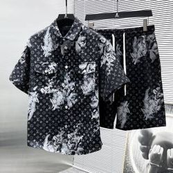 New casual short-sleeved shorts and trousers suit size L