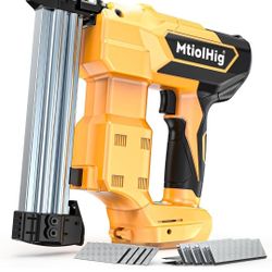 Cordless Brad Nailer 2-in-1 Compatible with Dewalt Battery, 5/8 to 1-1/4 Inch Electric Nail Gun/Staple Gun, 18 Gauge Nail Gun Brushless Motor with 100