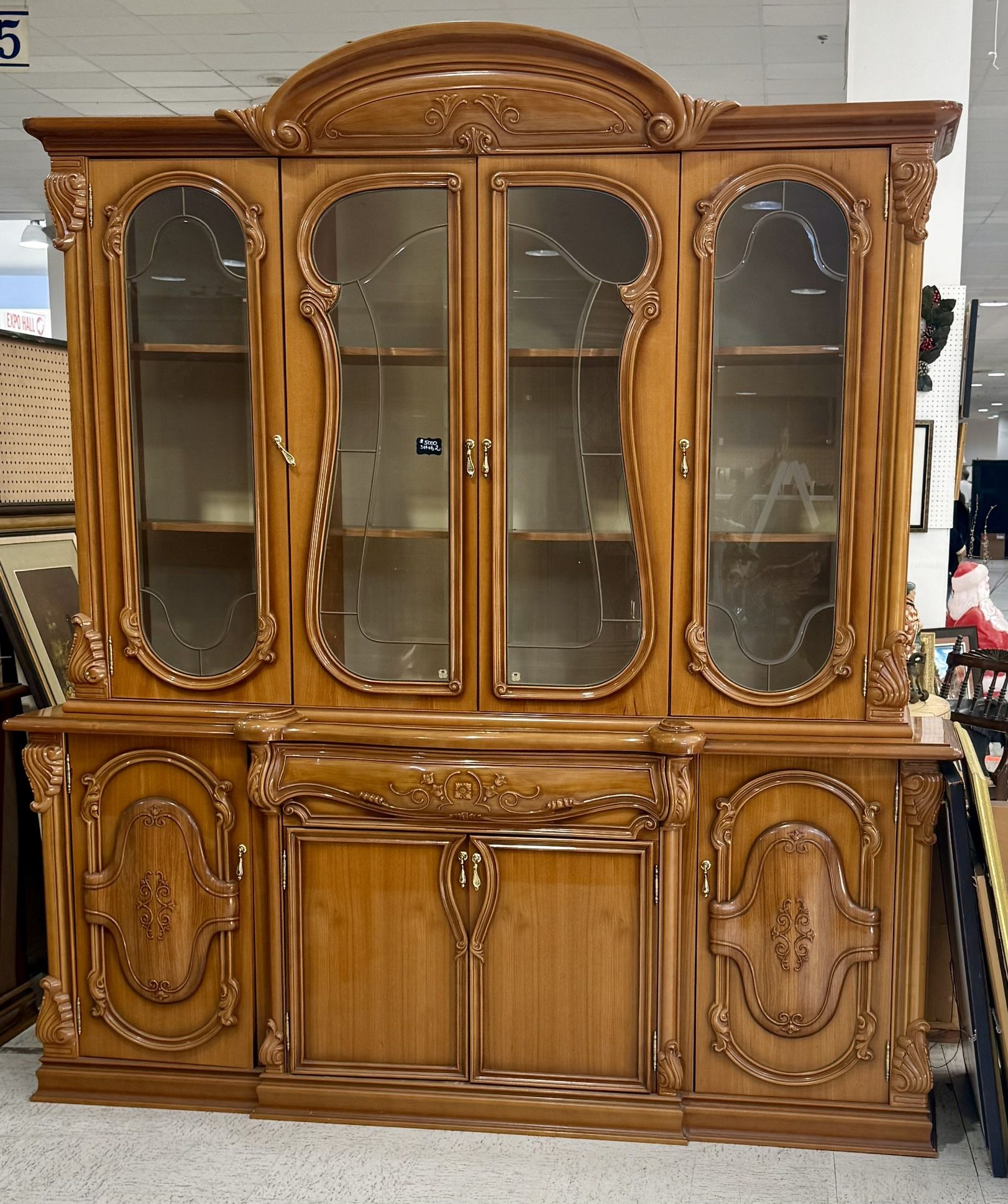 Vintage Broyhill Italy Collection Dining Room Set | Rococo Revival Buffet, Hutch, Table & 6 Chairs