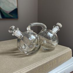 HandBlown Glass Oil & Vinegar Cruet ( firm on price )