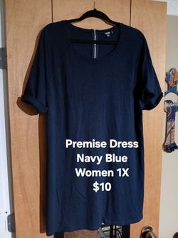Premise Navy Blue Dress 1X
