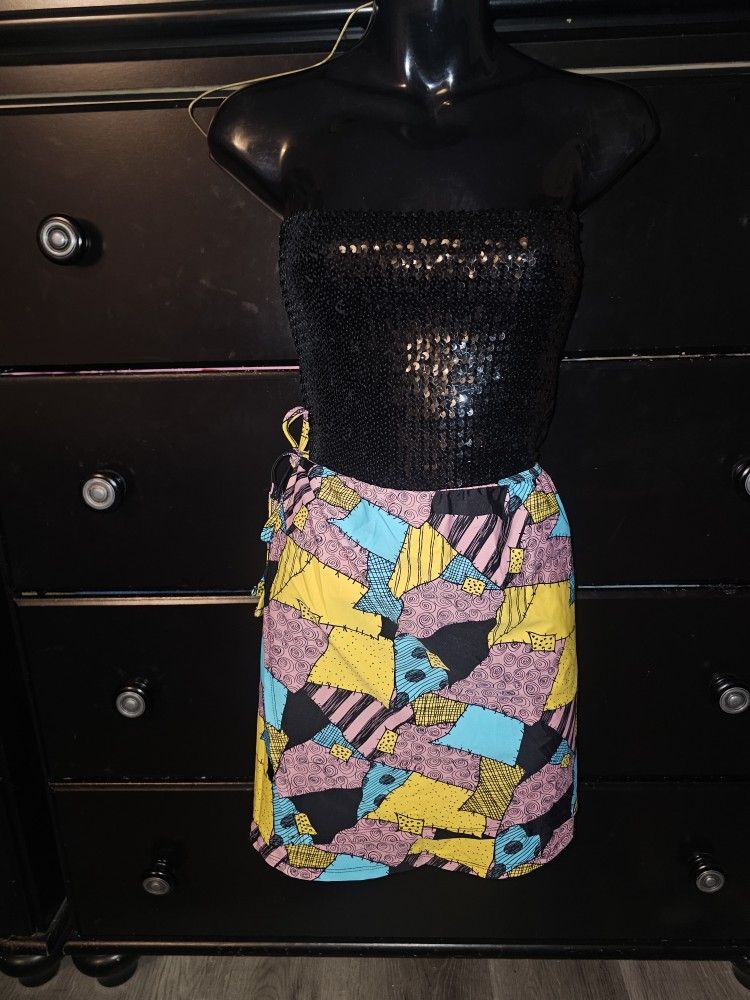 Sally  Skirt and Black Staple Top