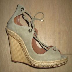 Aquazzura suede wooden wedges