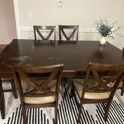 8 person dining table + 6 chairs