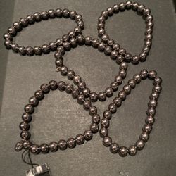 Cookie Lee- Grey Beaded Stretch Bracelet 