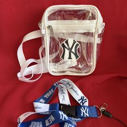 New York Yankees 7x7 Clear Crossbody Bag With Matching Lanyard