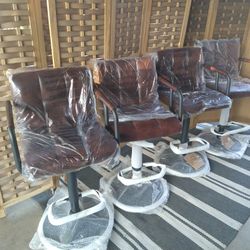 30"Faux Leather Swivel Barstools 