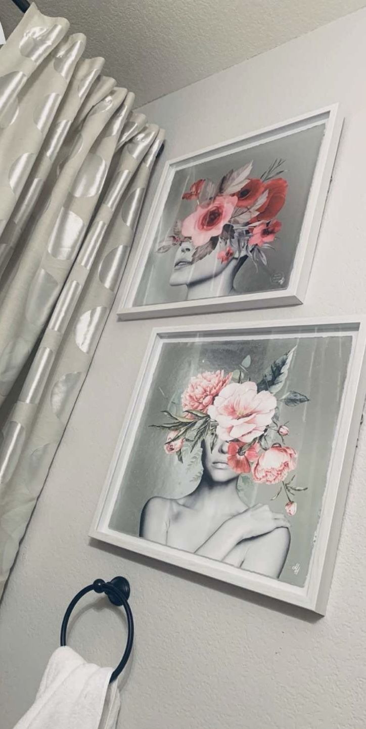 Floral Modern Wall Art (pink and Red Flowers