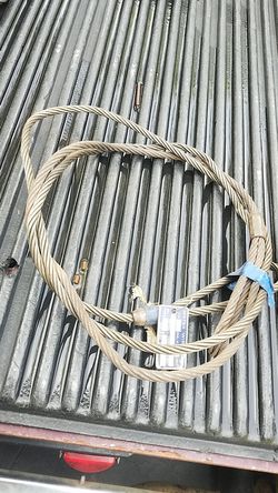 3/8 x 10 ft. Steel wire rope choker cable for pulling or lifting heavy stuff