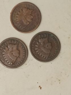 1892,93,94 indian head pennies