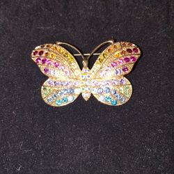 Kirks Folly Multi-color Rhinestone Butterfly