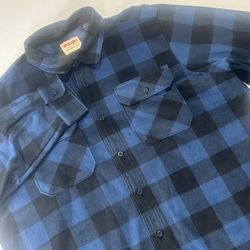 Wrangler Authentics Mens XL Blue Black Buffalo Plaid Flannel Long Sleeve Shirt