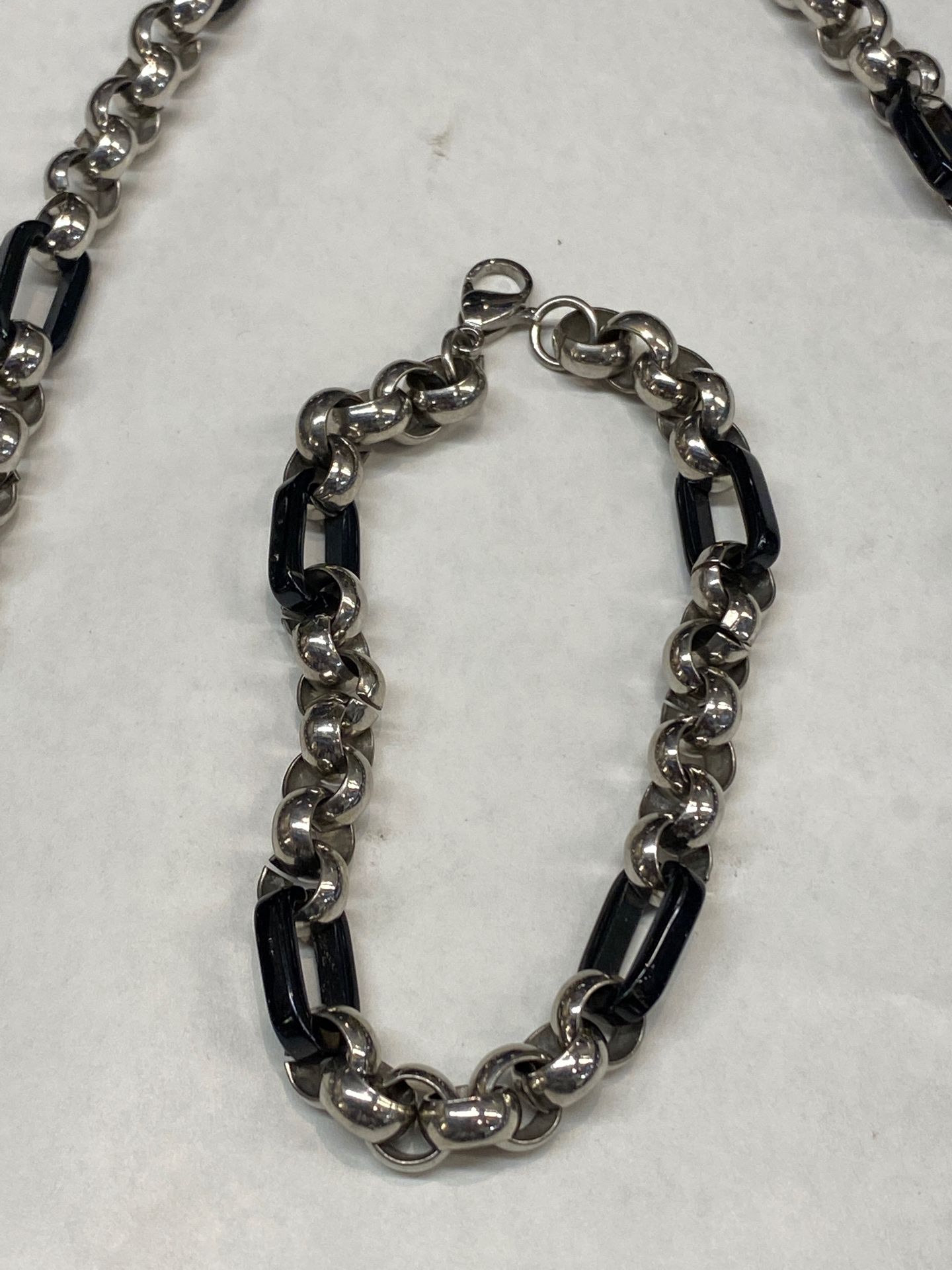 Stainless steel chain and bracelet set