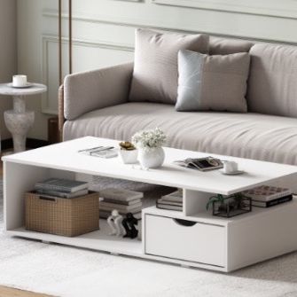 White Modern Coffee Table $250