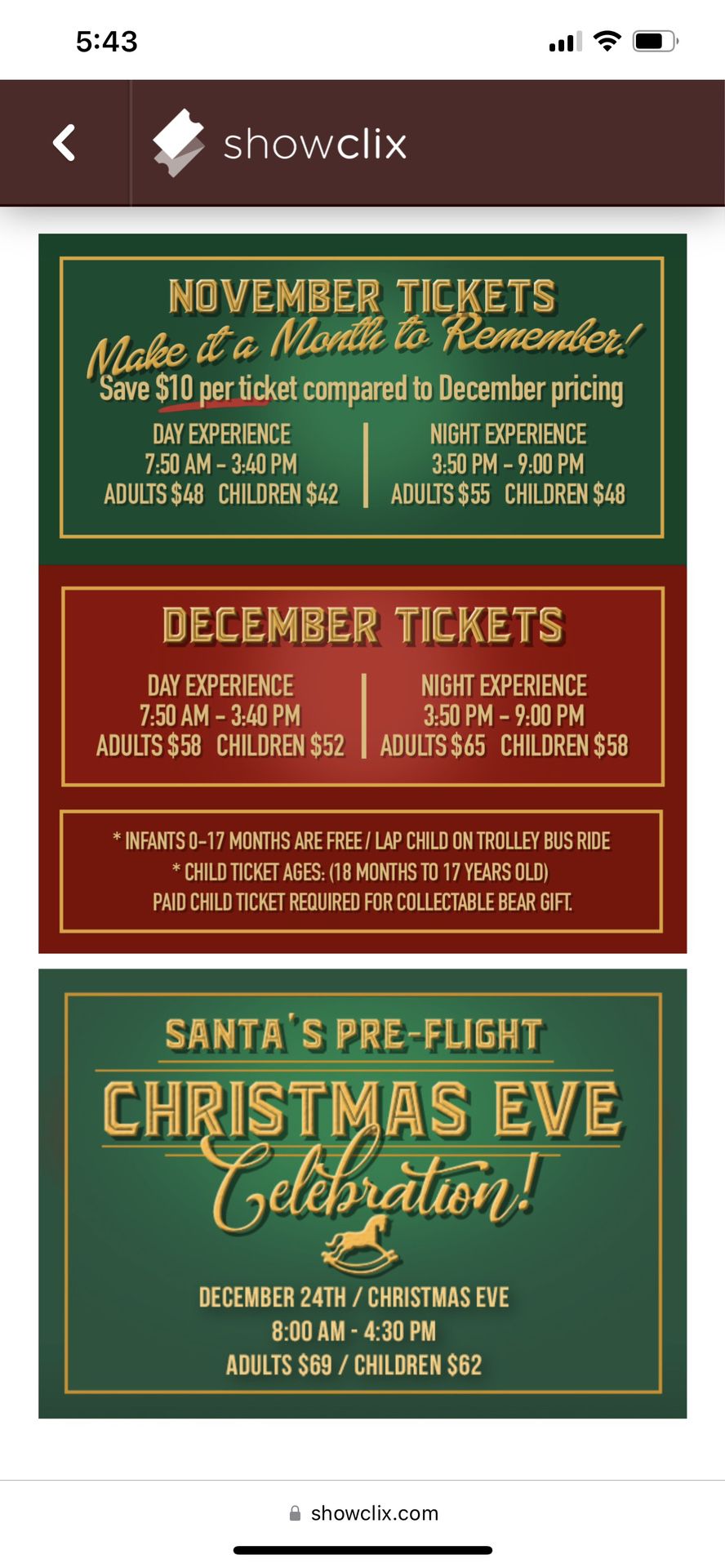 North Pole Experience Ticket- Saturday 12/3