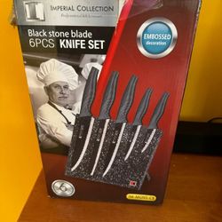 Black Stone Knife Set 6