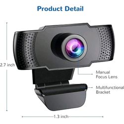 Anbes Webcam, HD 1080P Web Camera & USB PC Computer Webcam with Noise Canceling