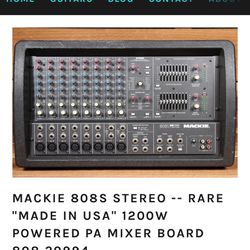 Musical Mixer Mackie 808S if you have a band, you could hook all your instruments to this one machine it’s got eight microphone ports all co all could