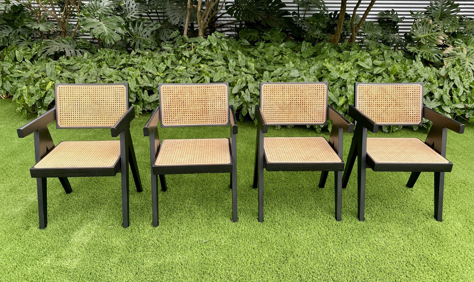 Jeanneret Reproduction Floating Back Chairs (Set Of 4)