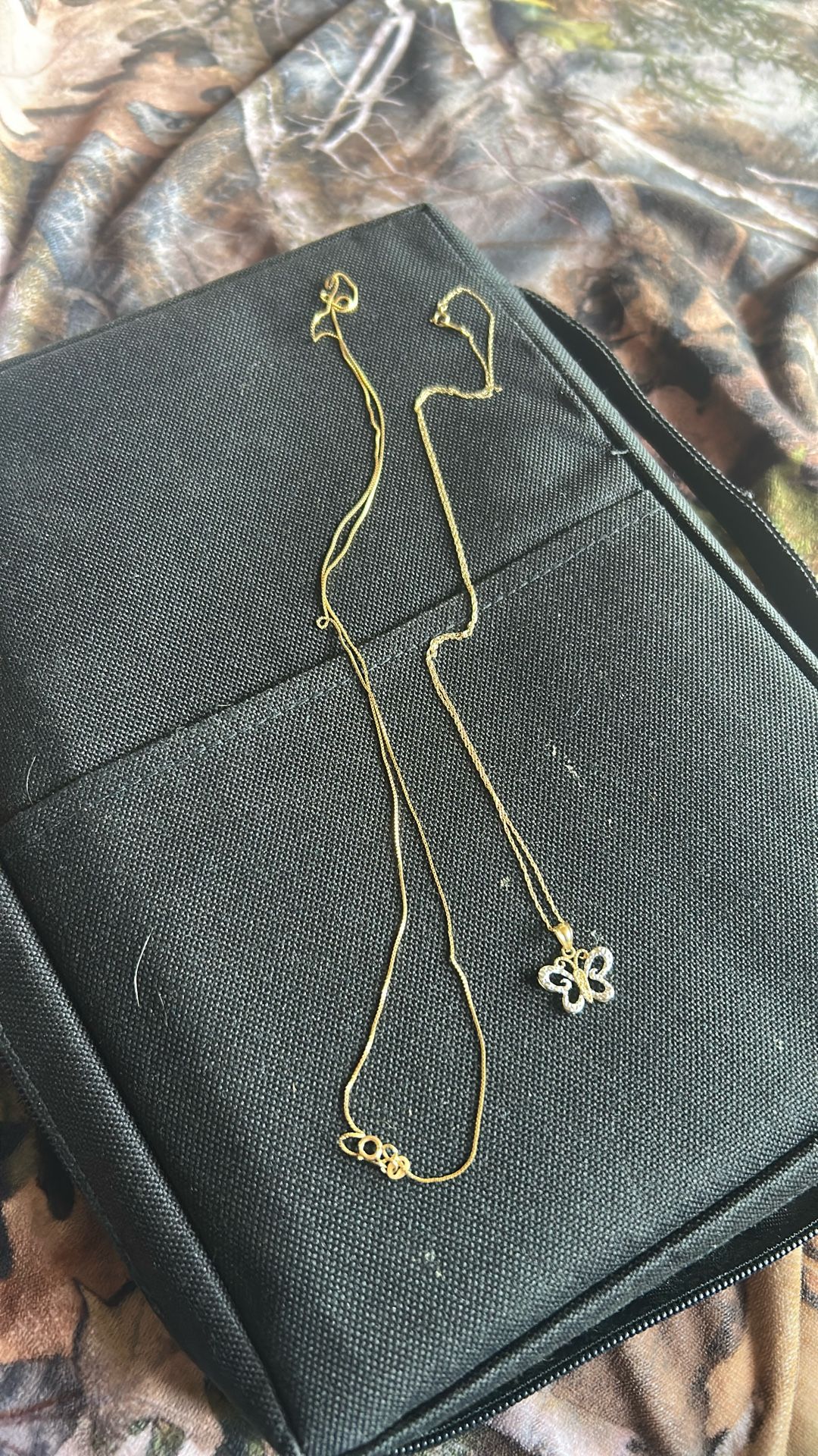 Two Real Gold Chains The One With The Pendant are both 10 carat. The other chain is 14 karat price for both 295.