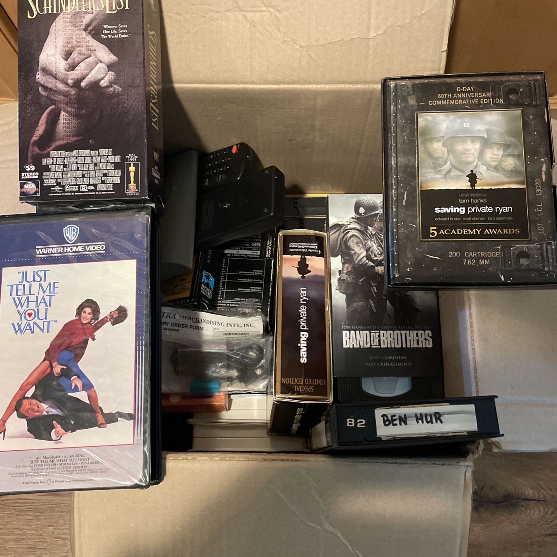 BOX FULL OF VHS DISNEY TAPES & VARIOUS DVD’S