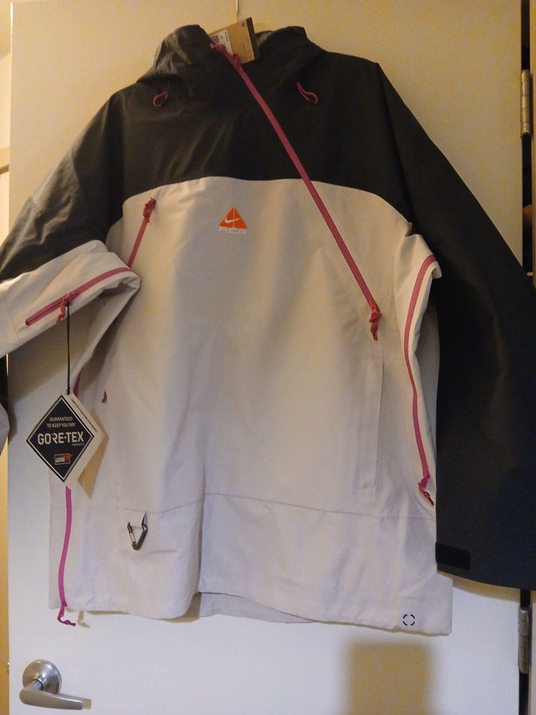 Adult Unisex Nike Acg Chena Vortex Storm Fit Adv Gore-tex Jacket Black White Pink Size Medium Brand New