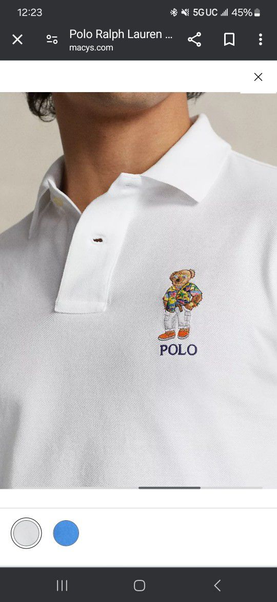 POLO RALPH LAUREN
Custom Slim Fit Polo Club Bear Polo Shirt Mens Size Large NEW 